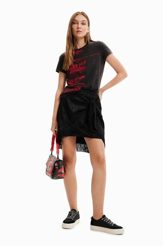 Desigual spódnica casual czarny 23SWFWX3