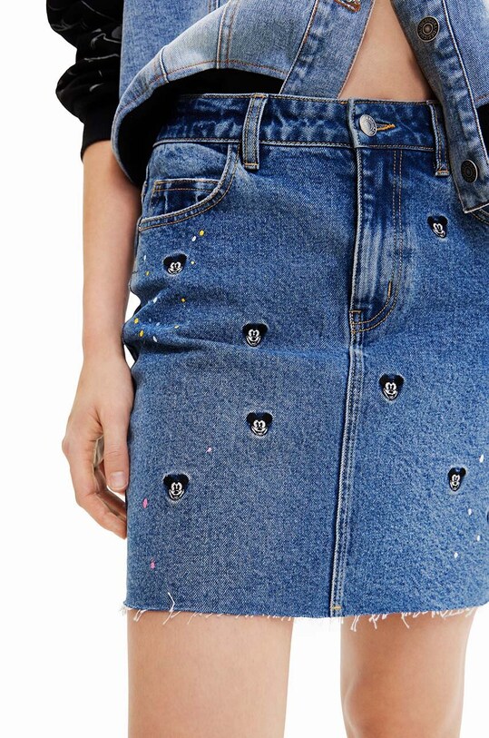 Desigual fustă din denim 23SWFD17 albastru SS23