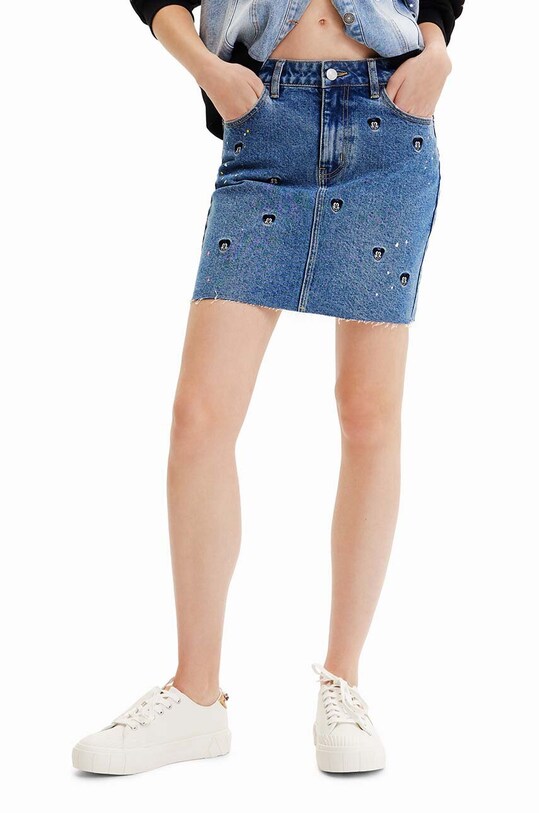 Îmbrăcăminte Desigual fustă din denim 23SWFD17 albastru