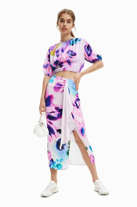 Desigual fusta cu modele roz 23SWFW25