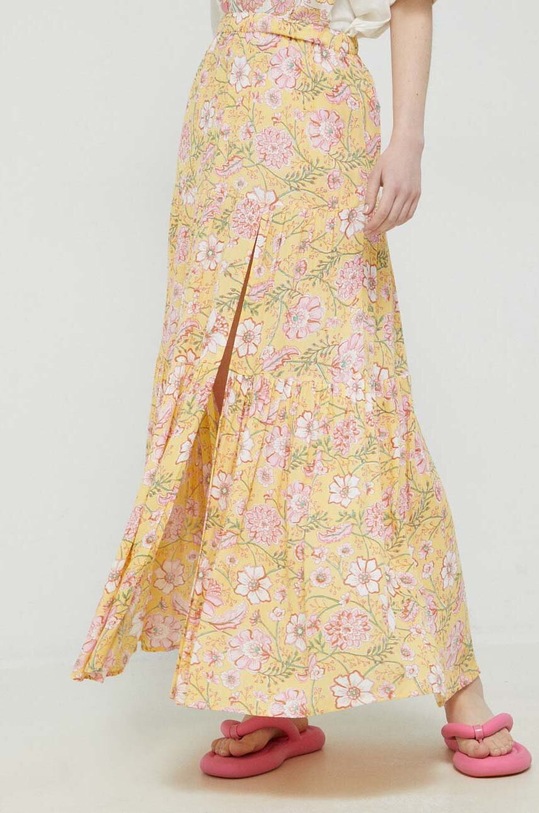 Sukňa Billabong viskóza žltá EBJWK00100