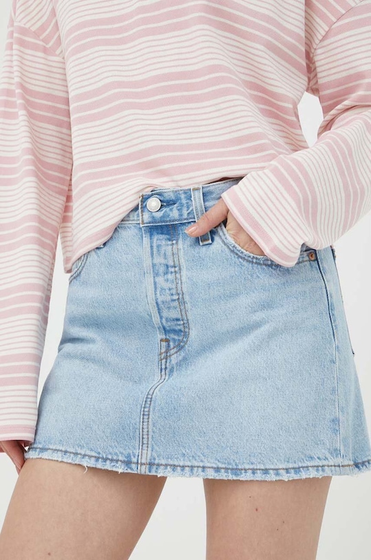 Levi's spódnica jeansowa bawełna niebieski A4694.0003