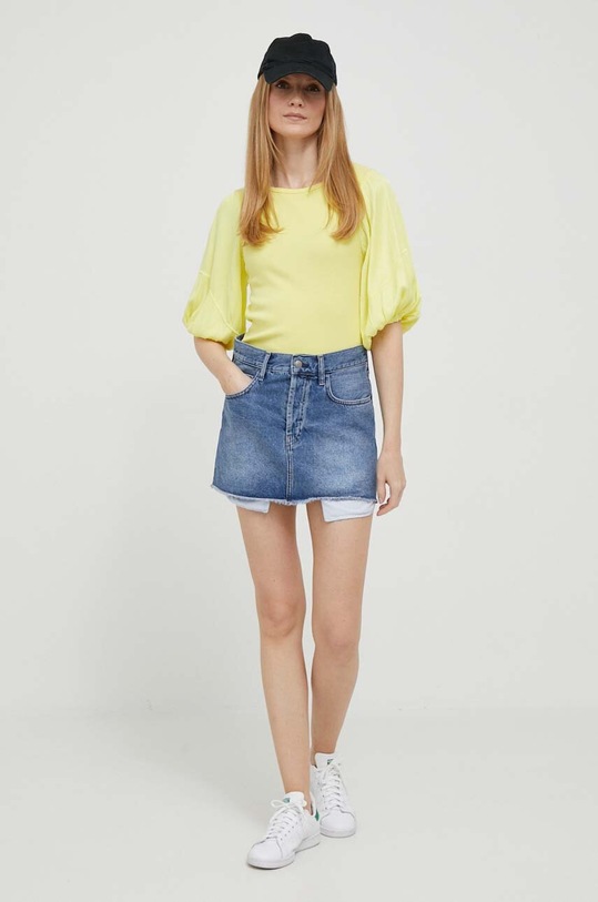 Τζιν φούστα Sisley 4YO7L0018.901 μπλε SS23