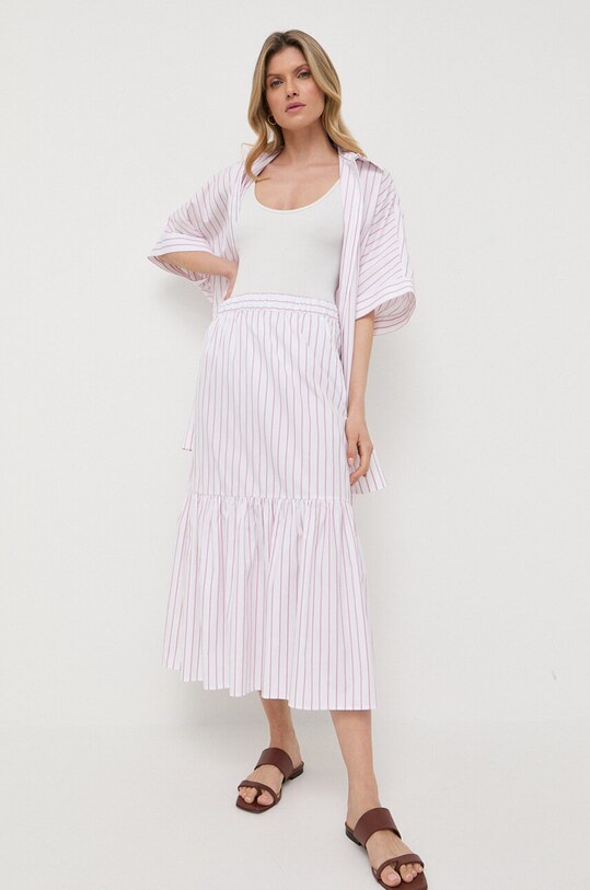 Max Mara Leisure fusta din bumbac curele alb 2331010136600