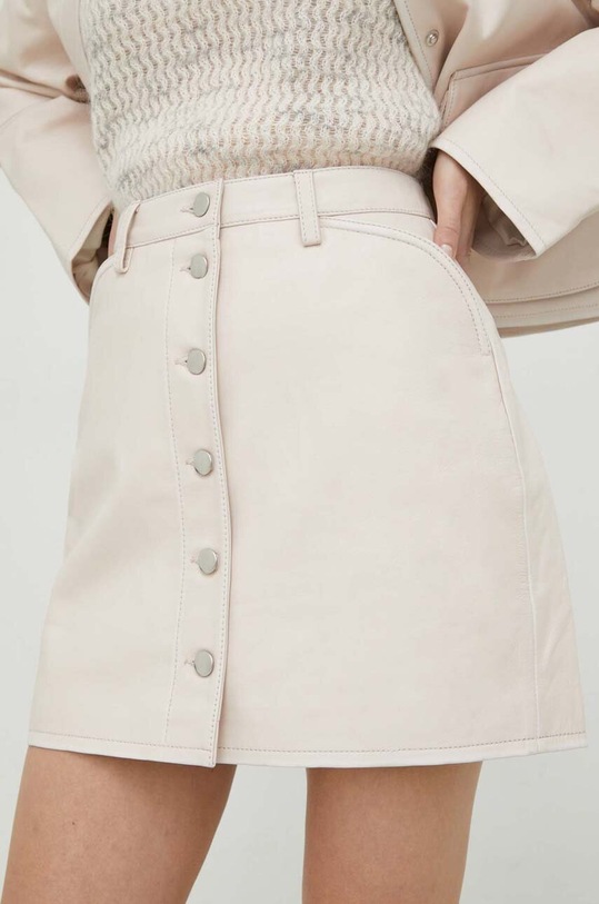 Samsoe Samsoe fusta de piele uni roz F23100202