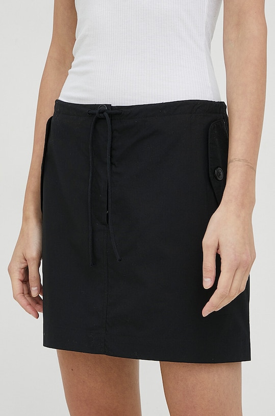 Samsoe Samsoe fusta din bumbac uni negru F23100007