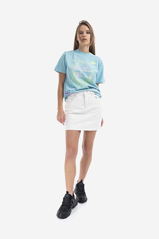 Bavlnená rifľová sukňa MCQ 623877RRR209001 biela SS23