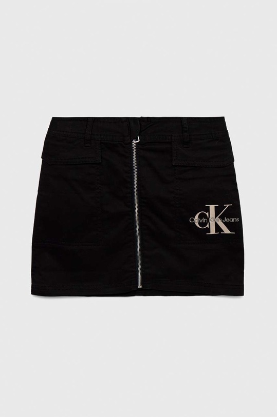 Calvin Klein Jeans spódnica dziecięca z elastanem czarny IG0IG01824.PPYX
