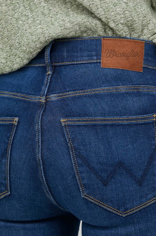Wrangler jeansy High Rise Skinny Cozy Night granatowy W27H66W14