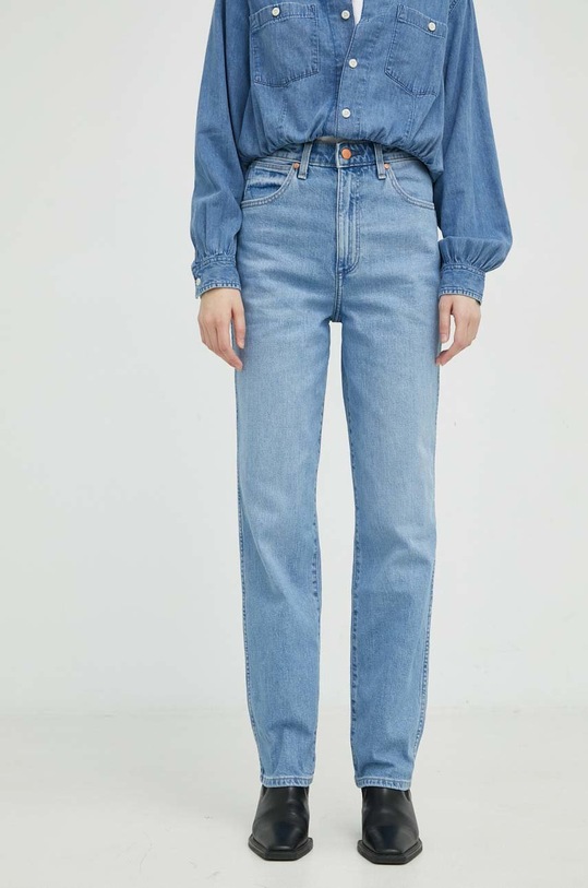 Wrangler jeansy Mom Straight Rhea Planet friendly niebieski W27M58Z19