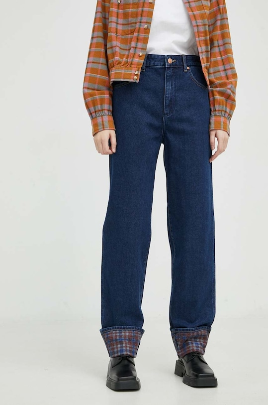 Džíny Wrangler Mom Straight Autumn Days Planet friendly námořnická modř W27MACZ15