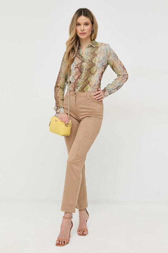 Guess pantaloni drept bej W3RA0M.WE0L0