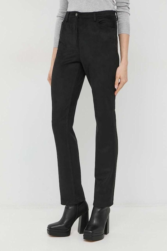 Guess pantaloni drept negru W3RA0M.WE0L0