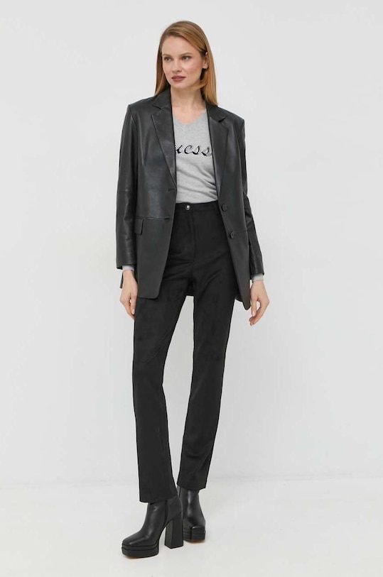 Guess pantaloni W3RA0M.WE0L0 negru SS23