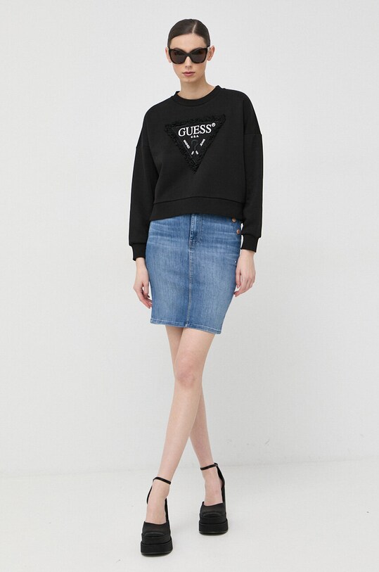 Guess spódnica jeansowa casual niebieski W3GD39.D4K96