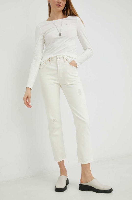 Pamučne traperice Levi's 501 bež 36200.0287