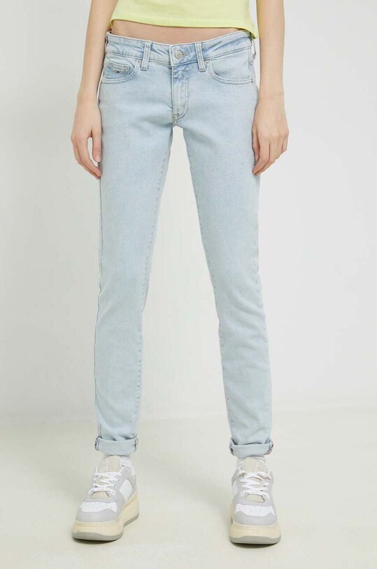 Τζιν παντελόνι Tommy Jeans χαμηλή μπλε DW0DW15511.PPYX
