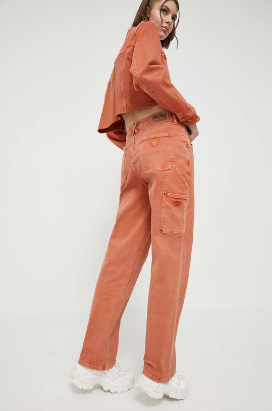 Guess Originals jeansy pomarańczowy W3GG10D0Z51
