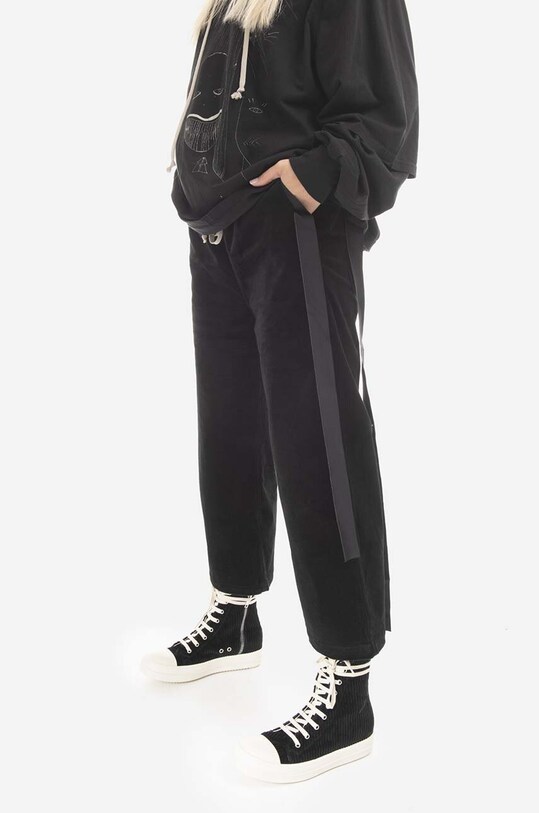 Rick Owens spodnie sztruksowe DS02B4323.VS.BLACK