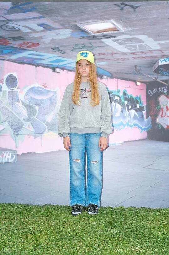 Dječje traperice Sisley podesivo plava 4DW2YE00L.G.SEASONAL