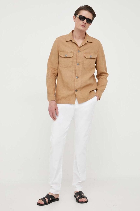 Guess spodnie z domieszką lnu M3GB36.WFBX3 biały SS23