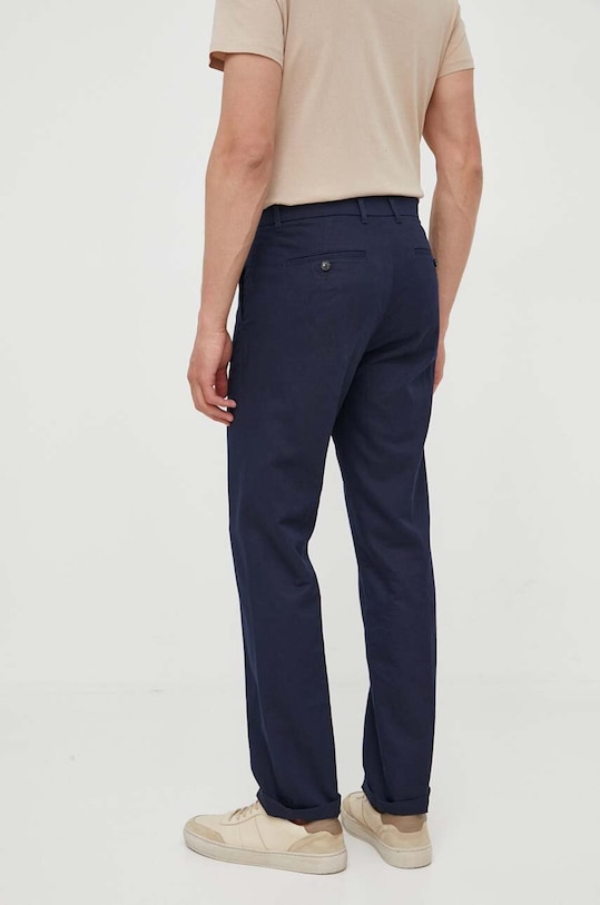 Odzież United Colors of Benetton spodnie z domieszką lnu 493ZUF01X.016 granatowy