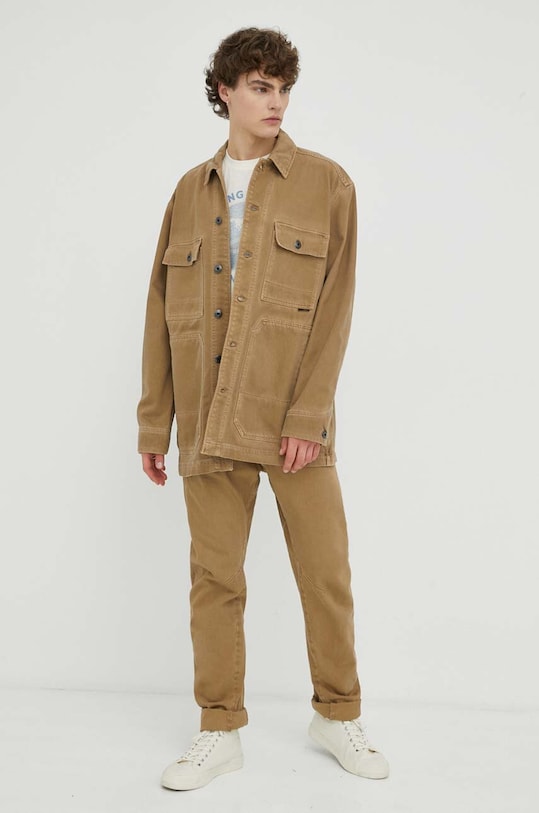 G-Star pantaloni de bumbac D22051.D300 bej AW23