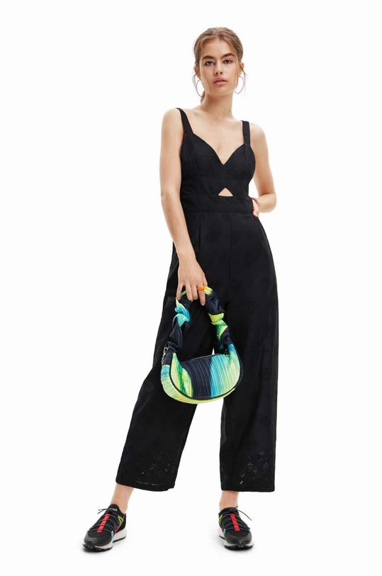 Desigual salopeta din bumbac uni negru 23SWPW26