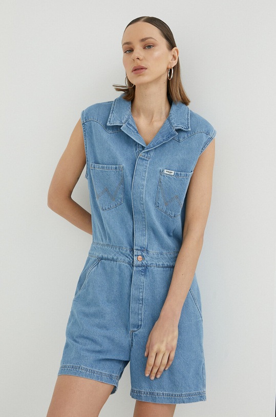 Džínový overal Wrangler riflovina modrá W9N2LL49E
