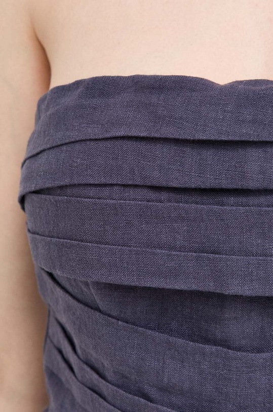 Bardot kombinezon lniany 58467PB.NAVY granatowy