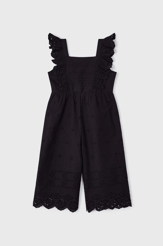 Dziewczynka Mayoral kombinezon bawełniany dziecięcy 3845.6E.MINI czarny