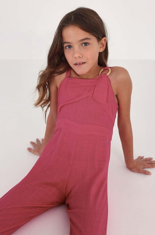 Mayoral kombinezon dziecięcy tkanina różowy 6843.8F.JUNIOR