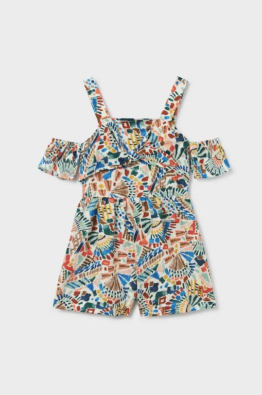 Dětský bavlněný overal Mayoral květinový vícebarevná 6845.8G.JUNIOR
