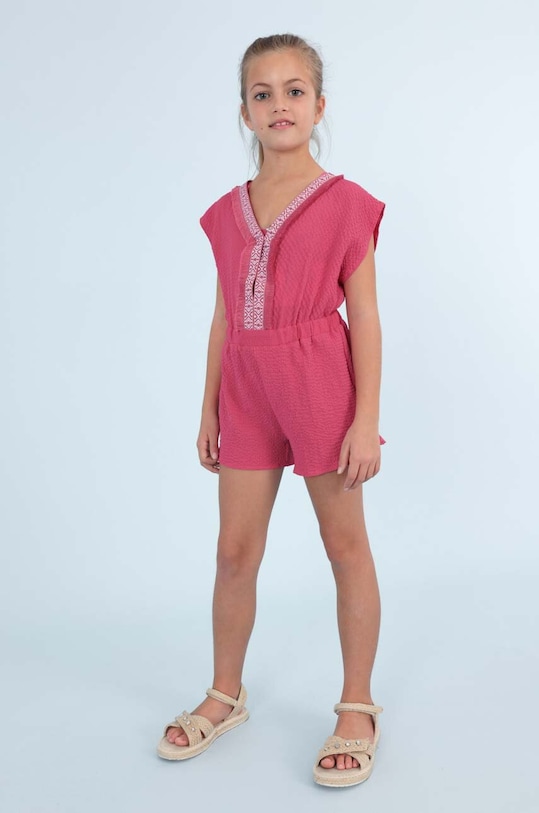 Παιδική ολόσωμη φόρμα Mayoral με ελαστάν ροζ 6847.8L.JUNIOR