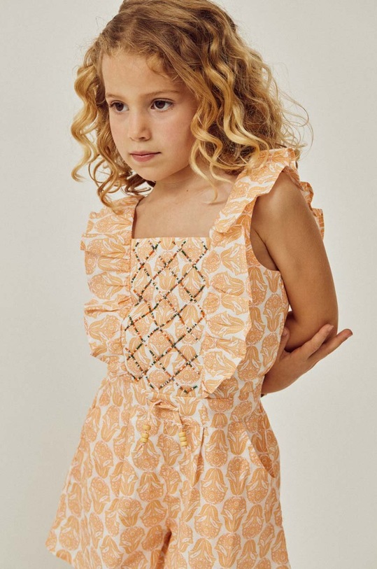 Дитячий бавовняний комбінезон zippy бавовна помаранчевий ZKGAP0502.23009