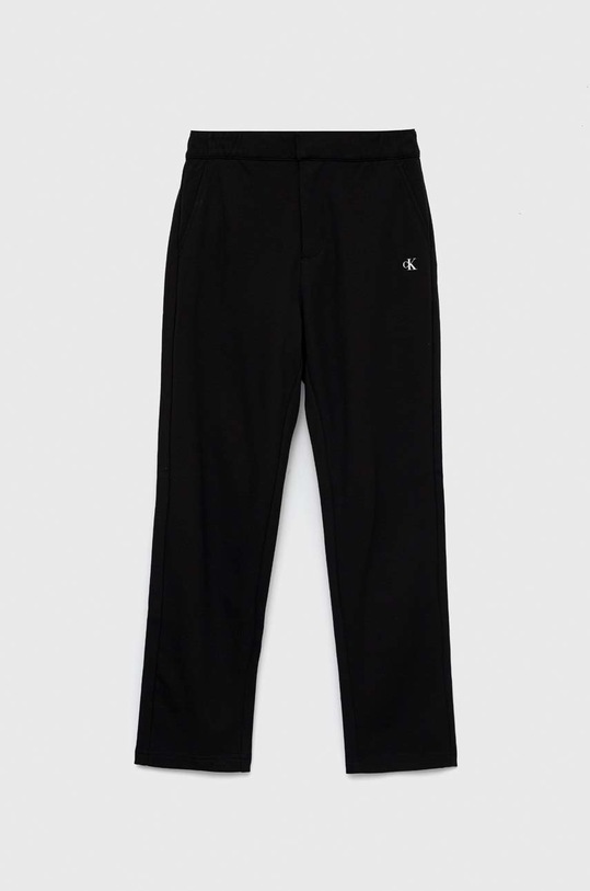 Calvin Klein Jeans spodnie dziecięce z elastanem czarny IB0IB01482.PPYX