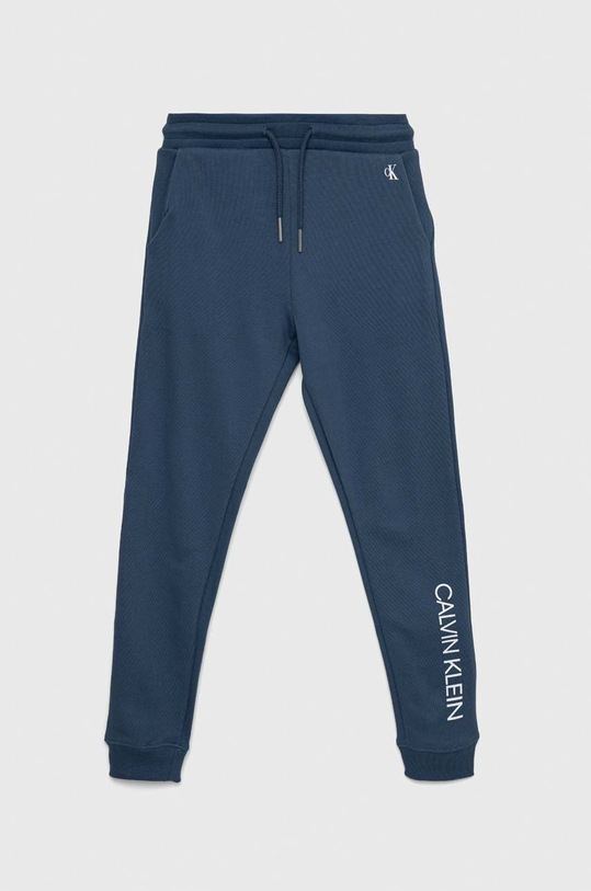 Παιδικό βαμβακερό παντελόνι Calvin Klein Jeans στάμπα σκούρο μπλε IU0IU00289.PPYX
