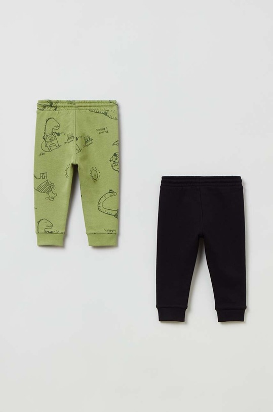 OVS spodnie dresowe bawełniane dziecięce 1699113.Boy.9.36months. zielony SS23