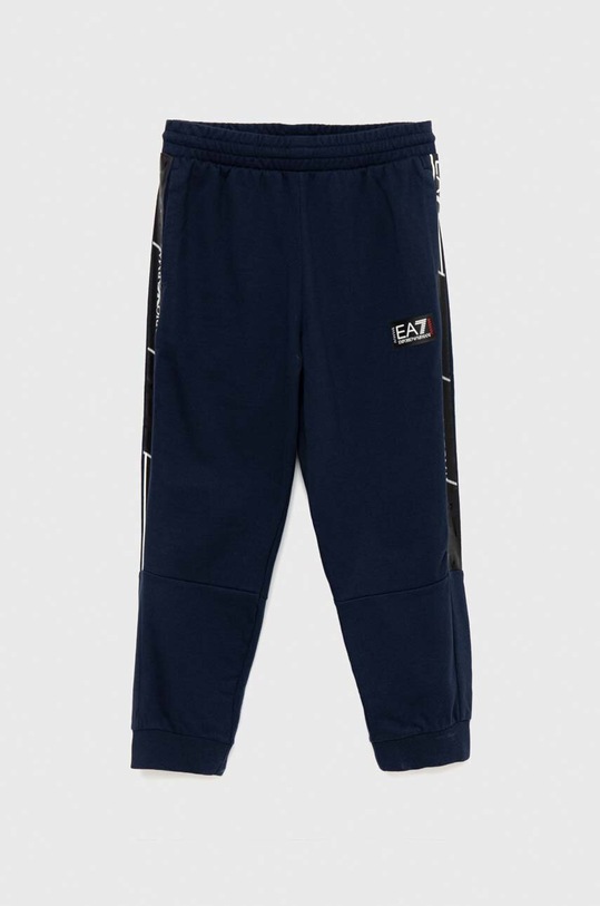 Dětské bavlněné tepláky EA7 Emporio Armani pletenina námořnická modř 3RBP56.BJ05Z