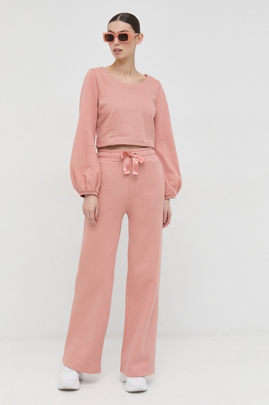 Bavlnené tepláky Guess bavlna ružová W3RB43.FL050