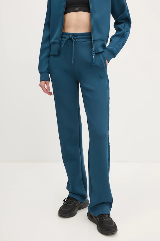Guess spodnie dresowe nadruk turkusowy V3RB21.K7UW2