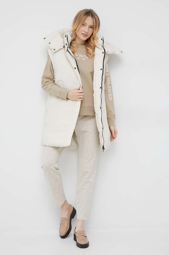 hlače s primesjo volne Tommy Hilfiger Pletenina bež WW0WW37336.PPYX