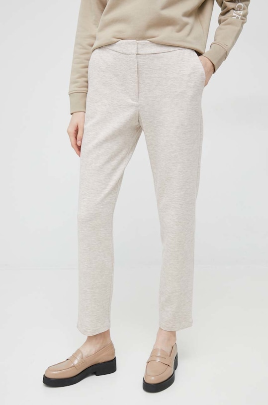 παντελόνι από μείγμα μαλλιού Tommy Hilfiger WW0WW37336.PPYX μπεζ SS23