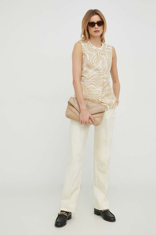 Calvin Klein spodnie K20K205212.PPYX beżowy SS23