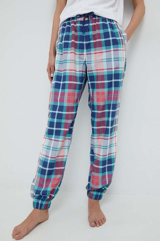 Tommy Jeans nadrág otthoni viseletre mintás kék DW0DW14626.PPYX