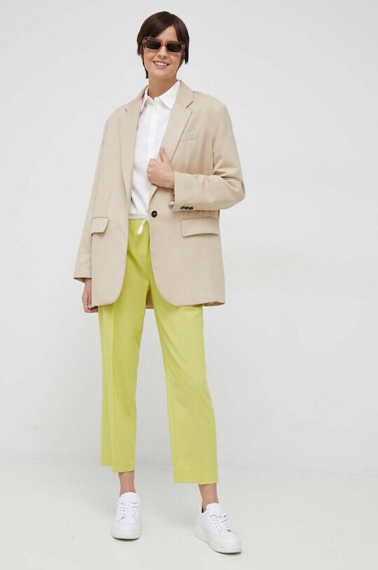 PS Paul Smith pantaloni de lana W2R.207T.K30408 galben SS23