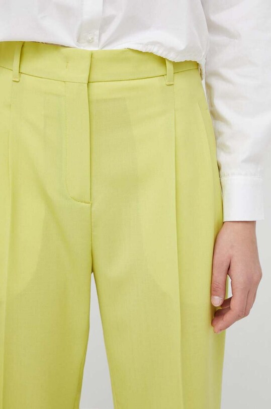 PS Paul Smith pantaloni de lana galben W2R.207T.K30408