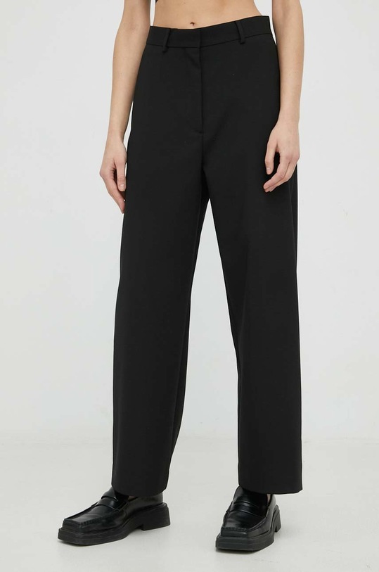 Tiger Of Sweden spodnie z domieszką wełny Maartha z elastanem czarny S67439029
