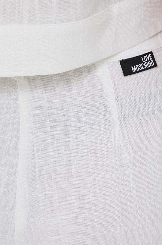 Love Moschino spodnie z domieszką lnu biały W.P.A85.00.T.498A