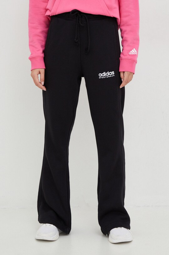 Adidas pantaloni de trening tricotaj negru IC6473